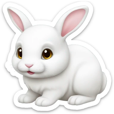 white bunny cute (only head) sticker