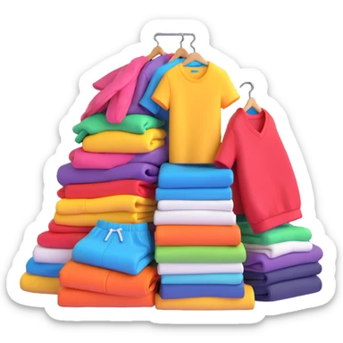 pile of fashionable clothes sticker