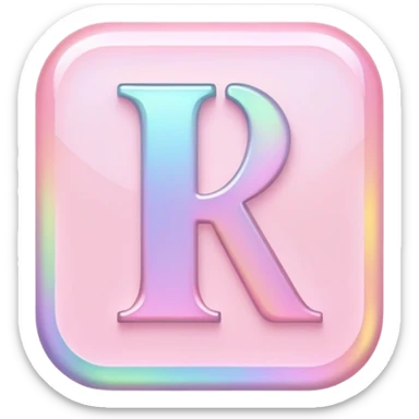 Iridescent pastel pink romantic formal elegant sophisticated cultured neat pretty beautiful nifty Font setting icon with letter “i” sticker