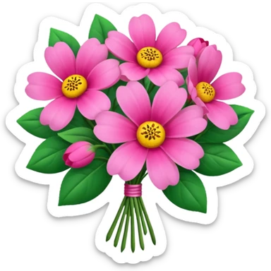 Valentines Day pink flowers sticker