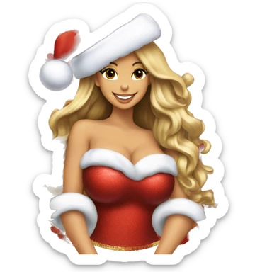 Mariah Carey 1994 Christmas album cover.  sticker