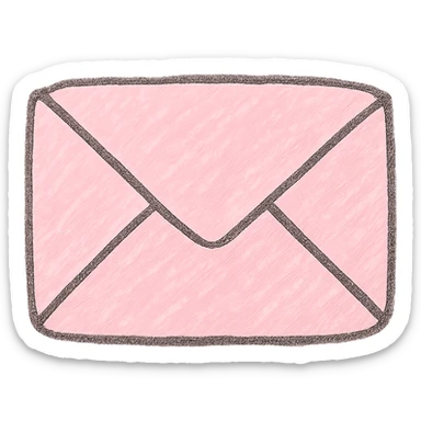 Japanese hand-drawn style, pink theme, soft and cute mail icon, transparent background, for mobile home screen sticker