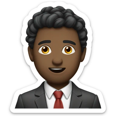 Amos newsome wearing a suit saying excuse me while pushing someone sticker