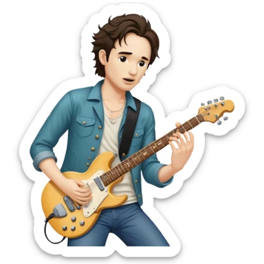 jeff buckley playing electric guitar while singing sticker