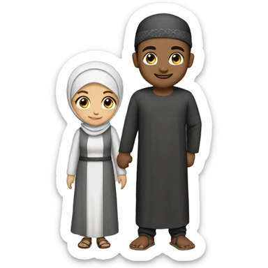 muslim boy and girl lovng sticker