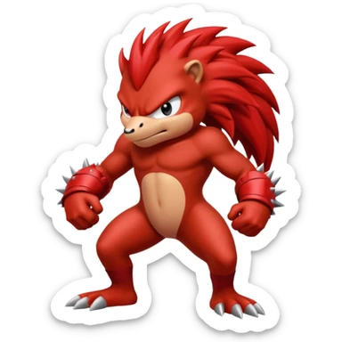 Sonic the hedgehogs friend knuckles a red animal  sticker