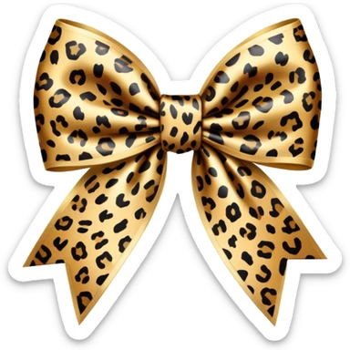 Leopard print bow sticker