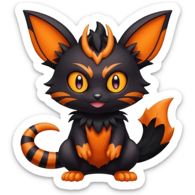 Noibat-Litten-Torracat-fusion-Fakemon-Pokémon-creature  sticker