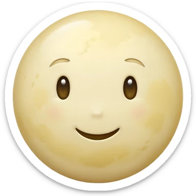 Venus planet emoji, pale yellowish-white sphere, dense foggy atmosphere, smooth and featureless, simple and round sticker