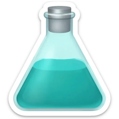 Teal triangle science jar sticker
