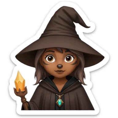 raccoon witch girl sticker