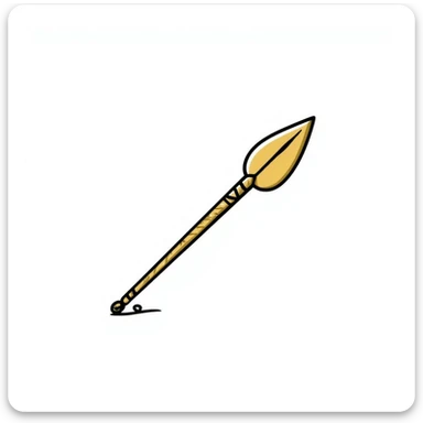 A golden spear, simple line drawing, no additional details, just the spear. sticker