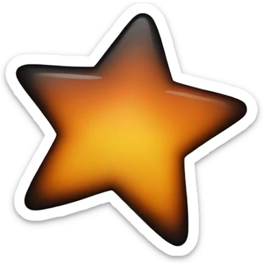 star half black, half orange burnt sticker