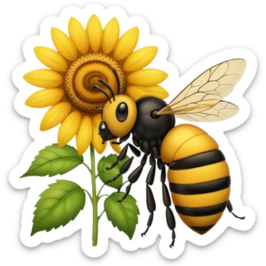  girasol y una aveja grande sticker