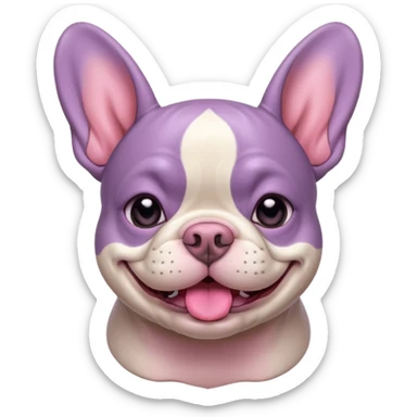lilac french bulldog smiling sticker