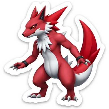 Edgy Cool Beautiful Guilmon-Zangoose-Zoroark, full body sticker