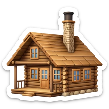 Log cabin sticker