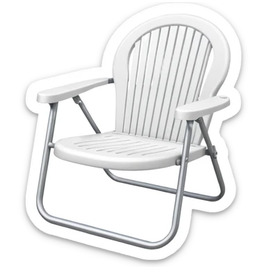 all white round plastic lawn chair sticker