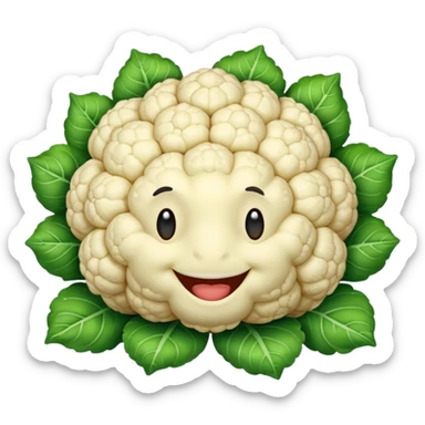 bright and cheerful cauliflower emoji sticker