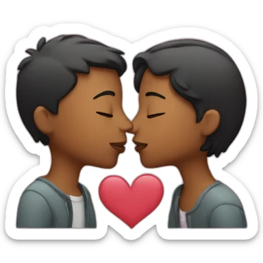two people kissing sticker