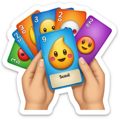 Trading cards in a hand sticker