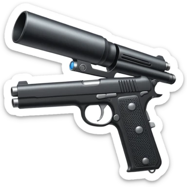 Gun with silencer  sticker