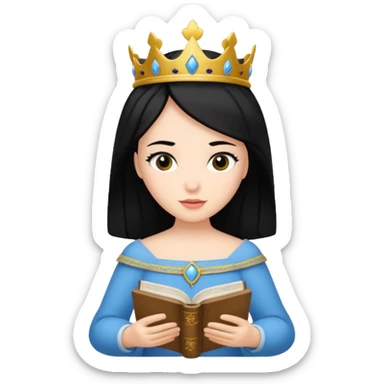 Princesa de pelo negro leyendo la biblia sticker