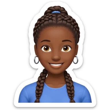 black girl with slick back braid sticker