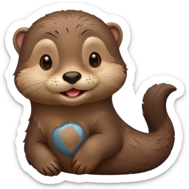 a flirty otter winking sticker