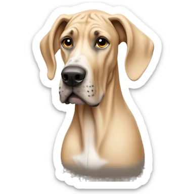 Tan great dane dog sticker