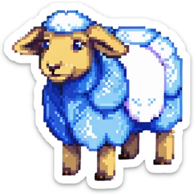 Minecraft sheep made out of square blocks, looks exactly like in the game sticker