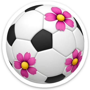 Soccer flower sticker