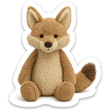 coyote jellycat stuffed plush sticker