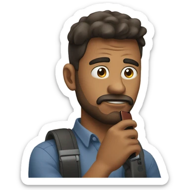 man completely distracted on his phone sticker