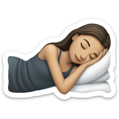 White Brunette girl sleeping sticker