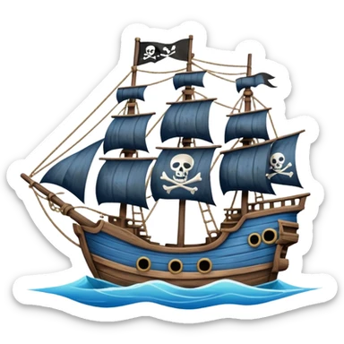 blue Pirate Ship sticker