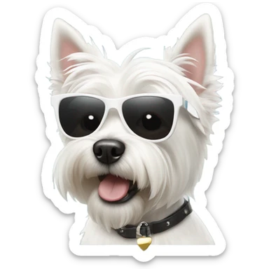 Westie in sunglasses sticker