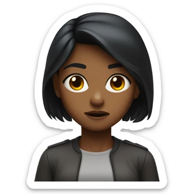 "An emoji of a black-haired girl with a determined expression, mid-punch."






 sticker