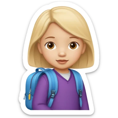 Toddler girl going to school sticker
