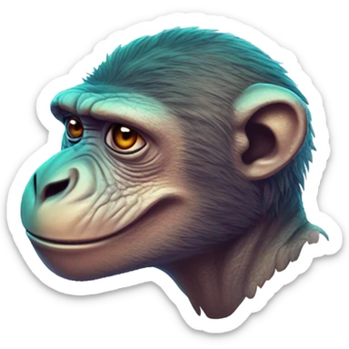 monkey dreaming a trex sticker