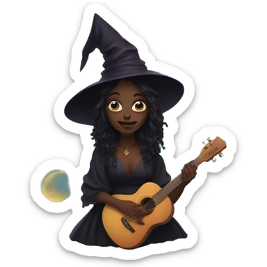 whimsical witchy album cover sticker