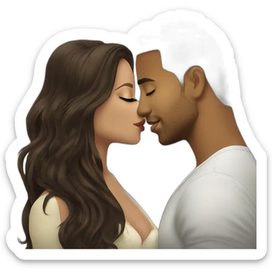 kiss-kiss romeo santos and girl green eyes and very long dark blond hair sticker