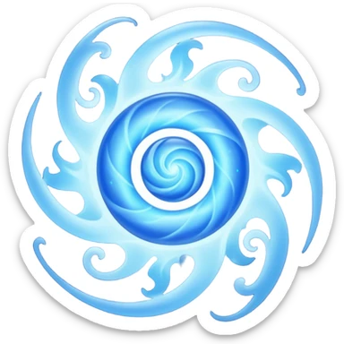 magical object blue magic mist swirl around with ancient symbol sticker