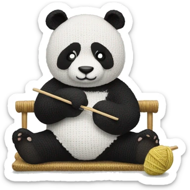 panda doing crochet sticker