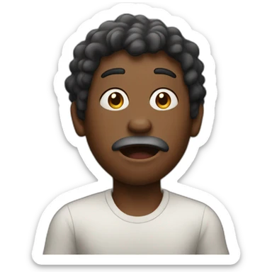 Ambatukam, black man, surprised face sticker