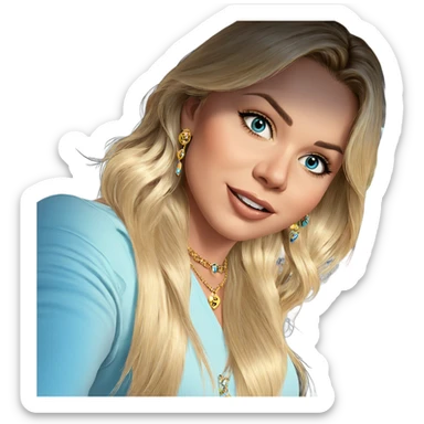 blonde girl with jewelry sticker