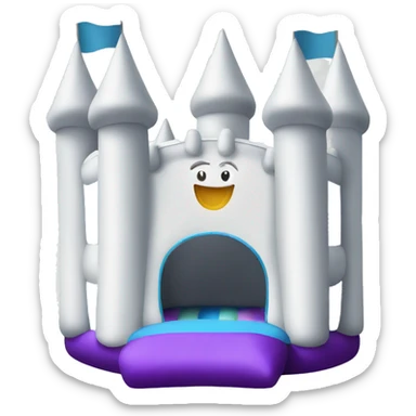 White bouncy castle sticker