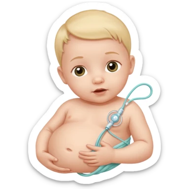 baby with umbilical cord sticker