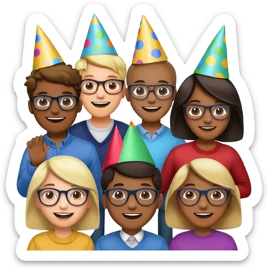Generate a realistic emoji of someone a group of smart people sticker