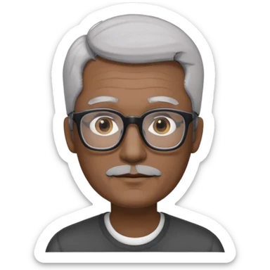 padre con gafas rectangulares poco pello y color blanco y negro sin arujas sticker